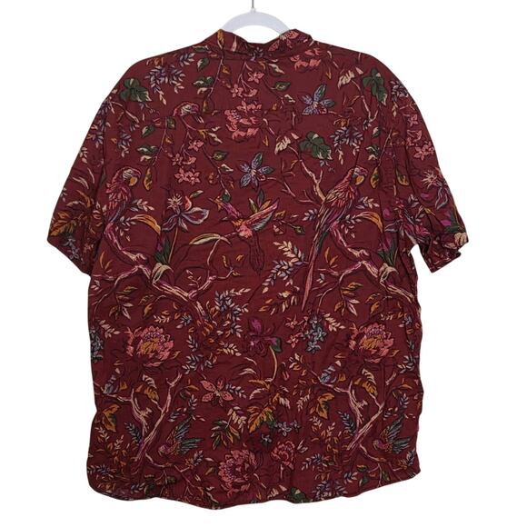 American Eagle Men's Hawaiian Print Short Sleeve Casual Button Up Shirt XXL - Picture 6 of 7